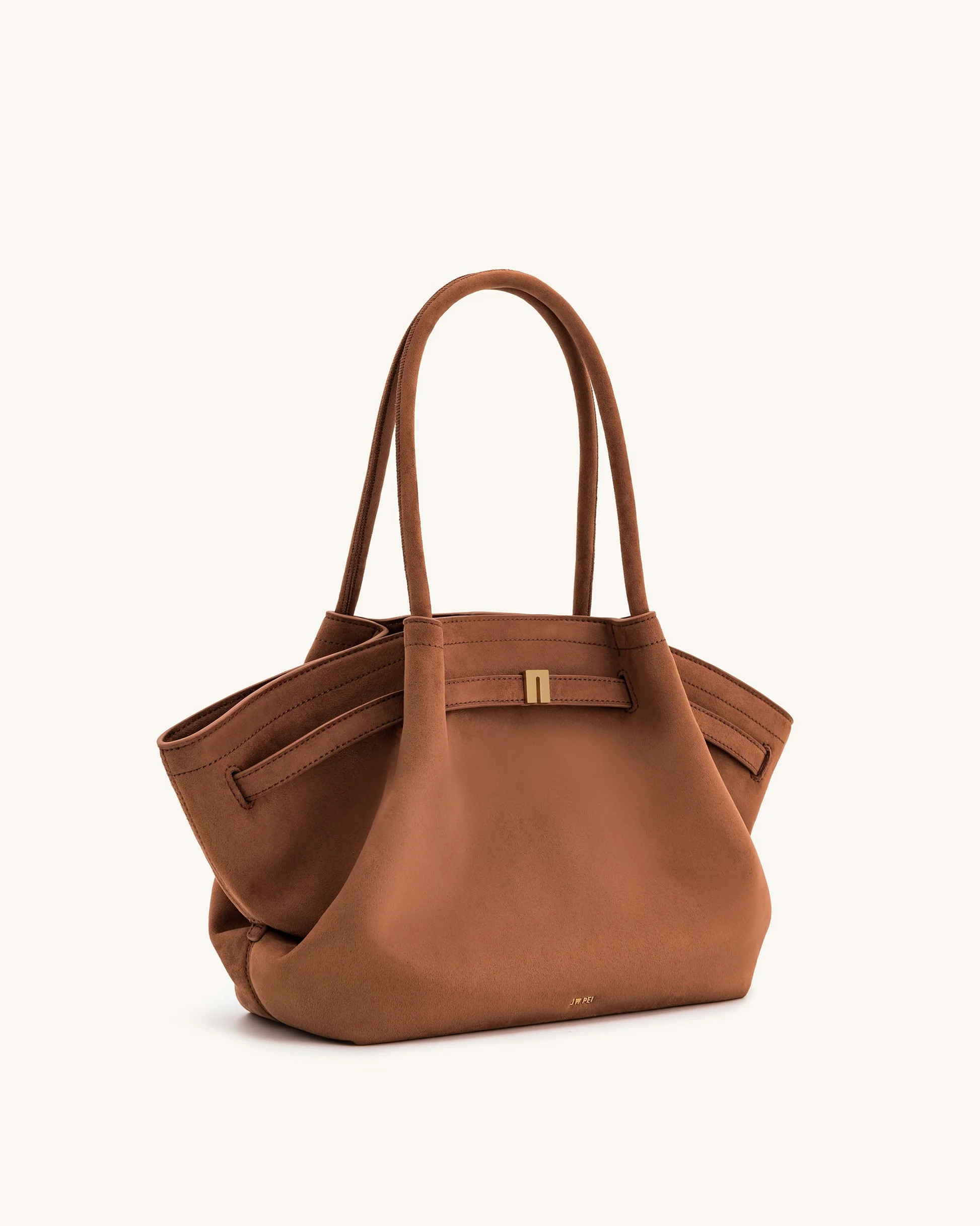 Hana Medium Faux Suede Tote Bag - Brown | JW PEI US