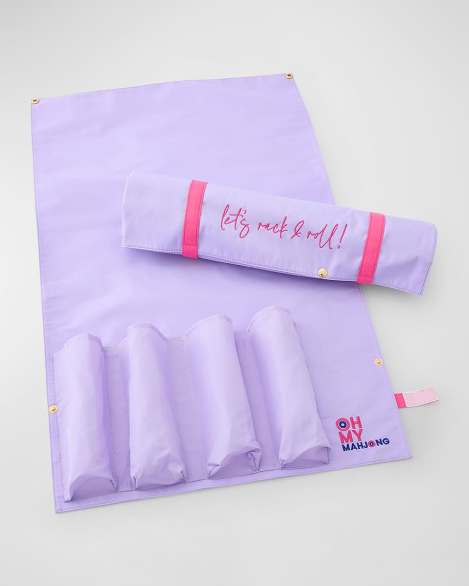 OH MY MAHJONG Let's Rack & Roll Bag, Lilac | Neiman Marcus