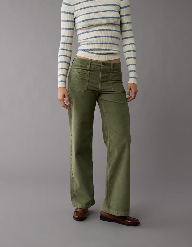 AE Stretch Corduroy Low-Rise Baggy Wide-Leg Pant | American Eagle Outfitters (US & CA)