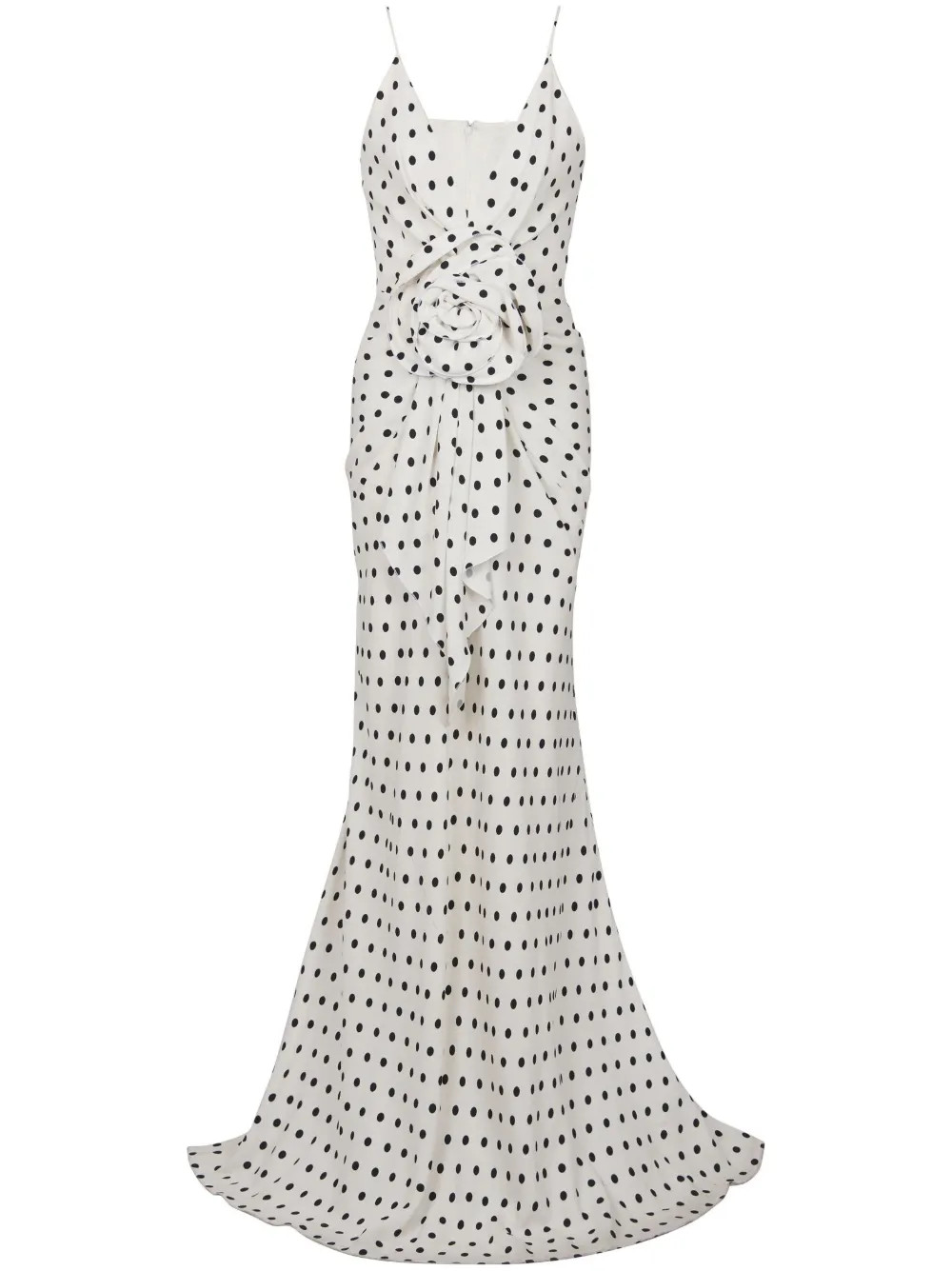 Balmain Polka dot-print Appliqué Gown | White | FARFETCH UK | Farfetch Global
