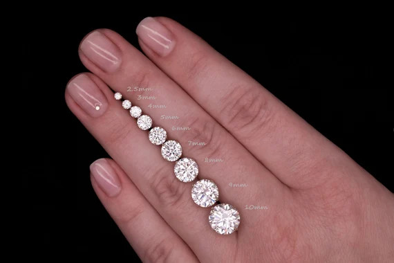 14k Yellow / White / Rose Gold 0.05-8.00 ct. T.W.  Round-cut Created Diamond Stud Earrings Solita... | Etsy (US)