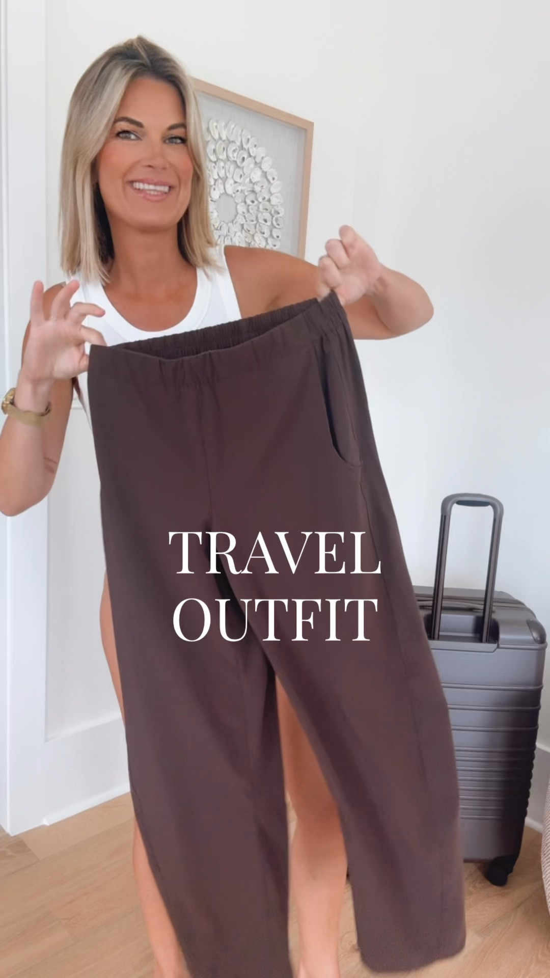 Travel outfit. I am 5’11” wearing 4 long in the pants and small in the tops.  Sharing a save option for the pants.

#LTKOver40 #LTKTravel #LTKTall