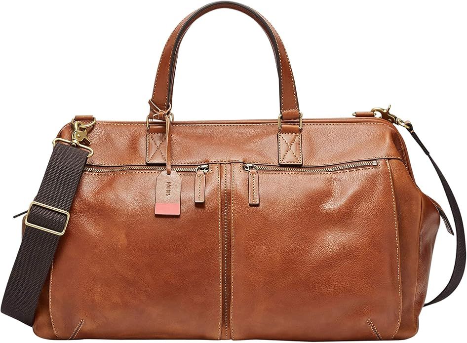 Fossil Men's Defender or Dillon Leather Travel Overnight Duffle Bag | Amazon (US)