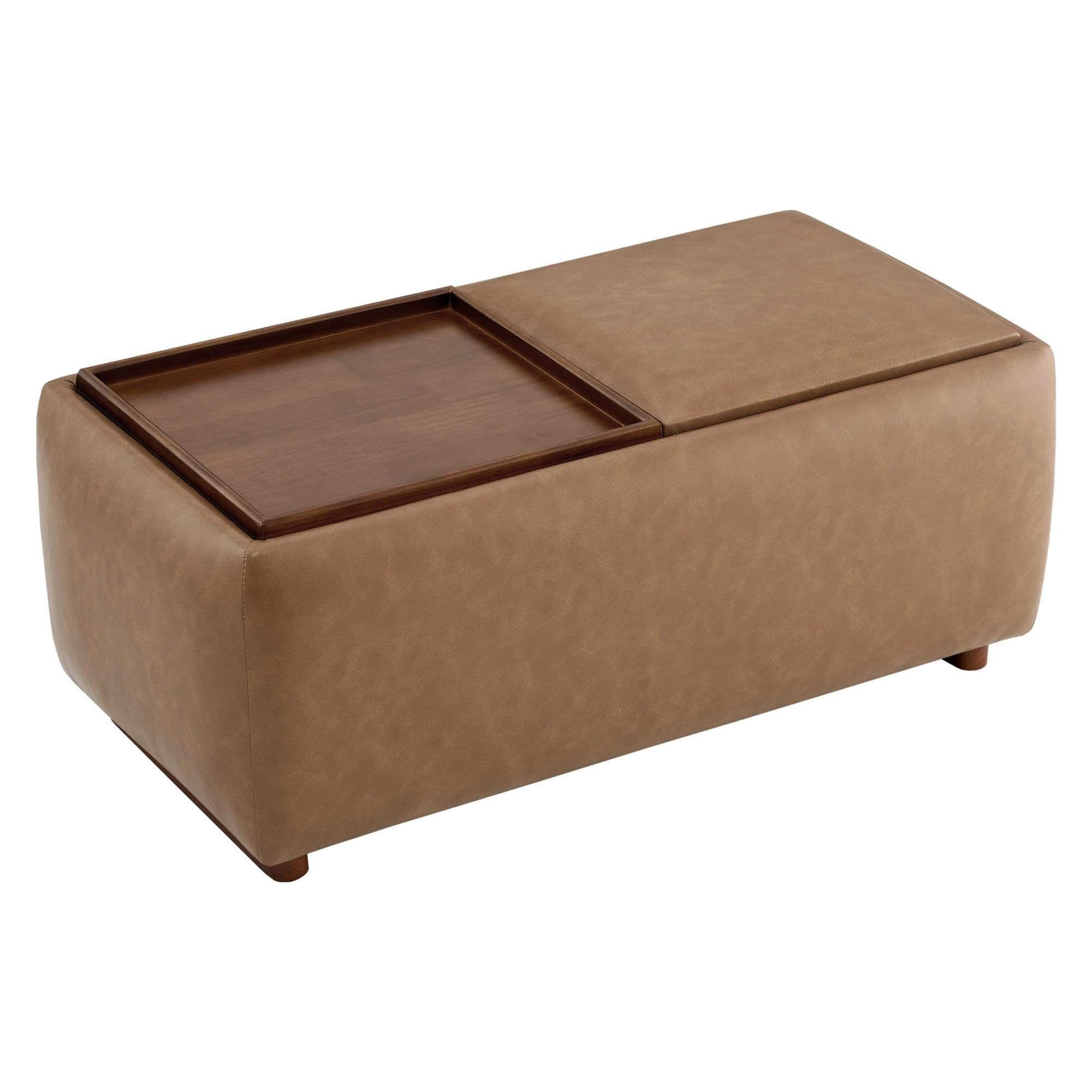 CHITA Storage Ottoman with Tray Lids, FSC Certified Small Rectangular Bench for Living Room, Bedr... | Amazon (US)