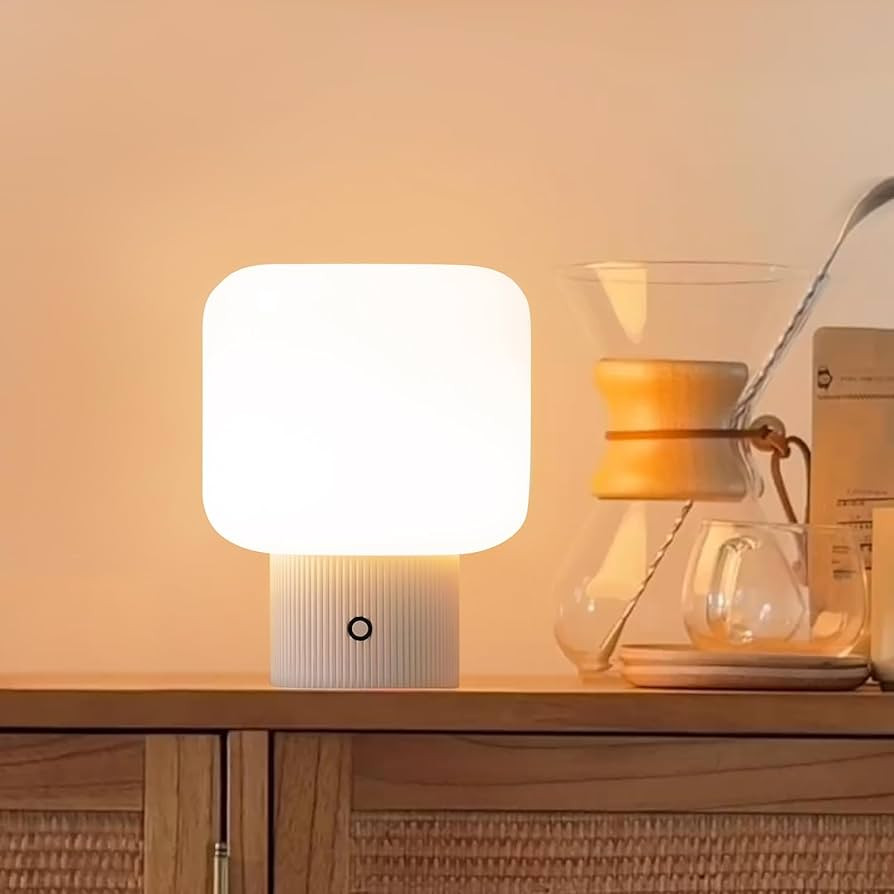 MAGCHARM Halo Mushroom Lamp, 5W Cute Cordless Rechargeable Table Lamp with Glass Shade, 3 Color T... | Amazon (US)