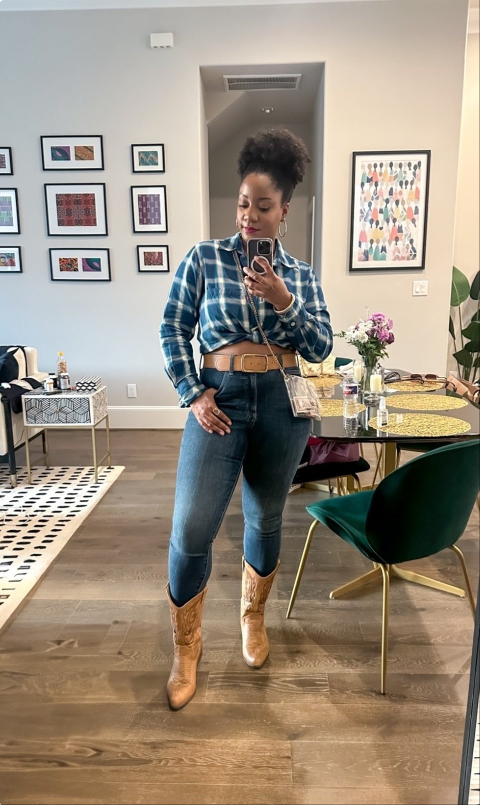 Easy rodeo season look 🤠 A classic plaid button-down styled with high-rise denim and western boots for an effortless, wear-anywhere cowgirl vibe. Comfortable, flattering, and perfect for rodeo days or country concerts. rodeo outfit inspo / western outfit women / plaid shirt outfit / cowgirl style outfit / rodeo season look / cowboy boots outfit / casual western outfit / country concert outfit / denim and boots outfit / rodeo fashion women / everyday cowgirl style

#LTKootd #LTKSeasonal #LTKMidsize