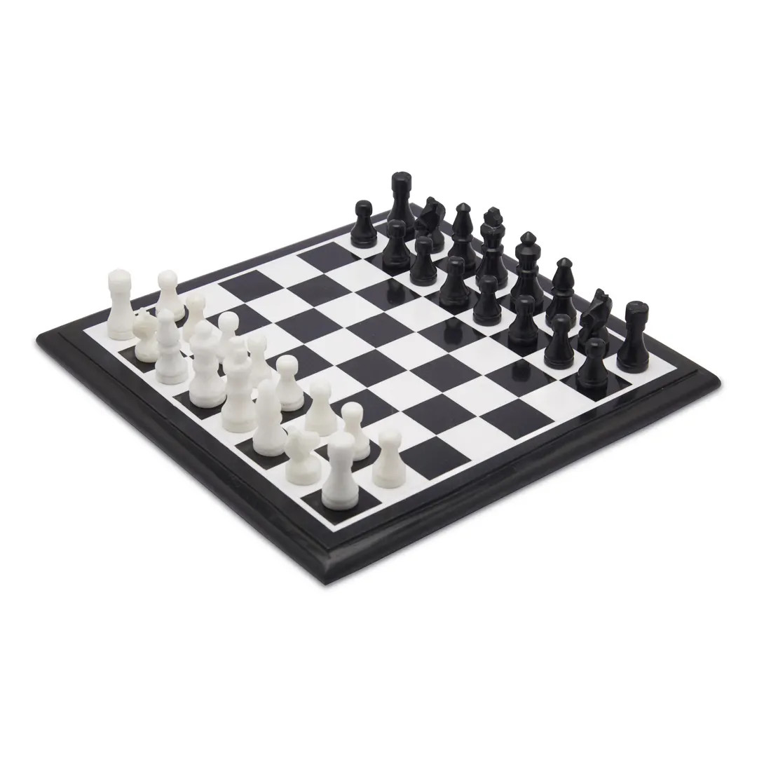 Handmade Marble Chess Set: Black and White Stone Board, Carved Pieces - Etsy | Etsy (US)