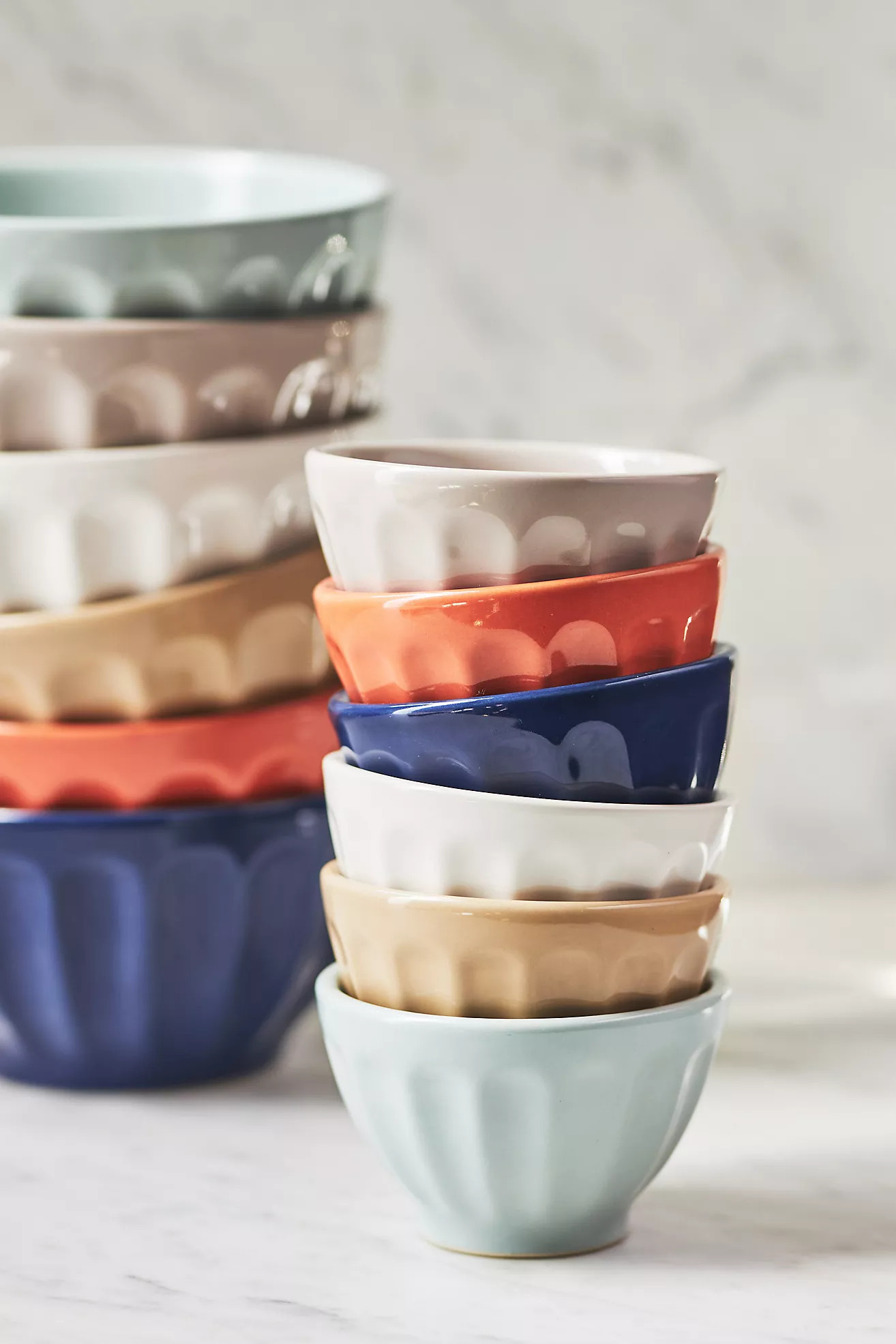 Amelie Latte Portuguese Stoneware Mini Bowls, Assorted Set of 6 | Anthropologie (US)
