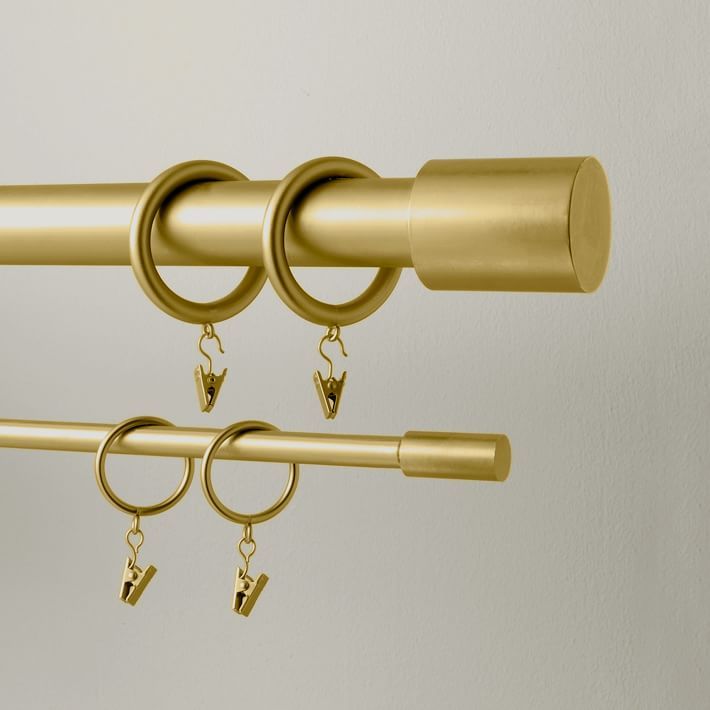 Round Metal Curtain Rings (Set Of 7) - Antique Brass | West Elm (US)