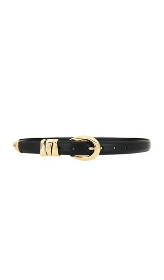 Madewell Triple Metal Keeper Belt in True Black With Gold in Black. - size L | Revolve Clothing (Global)