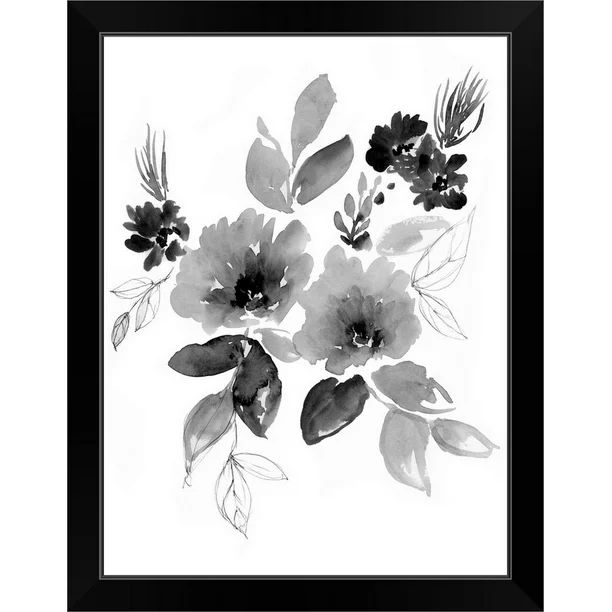My Texas House Terra Cotta Cascade II Floral Black Framed Art Print 18" x 24" | Walmart (US)