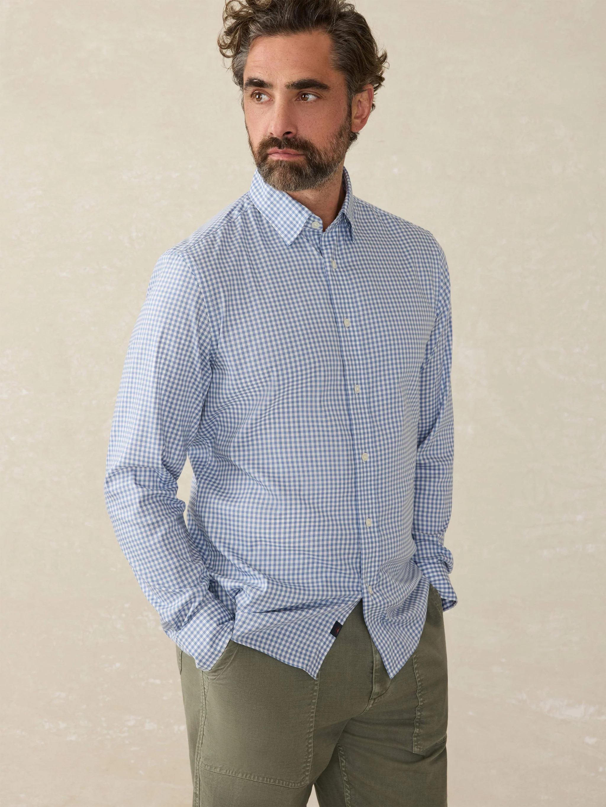 Movement™ Shirt (Tall) - Light Blue Gingham | Faherty