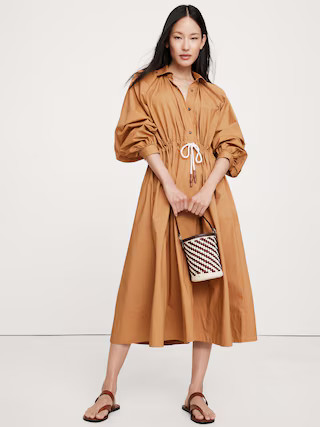 Cotton Poplin Midi Shirtdress | Banana Republic (US)