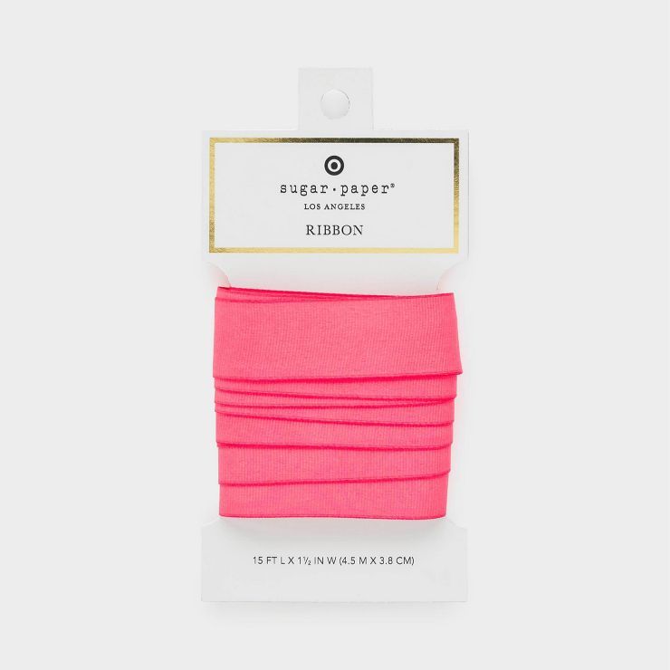 1" Neon Pink Grosgrain Ribbon Paddle - Sugar Paper™ + Target | Target