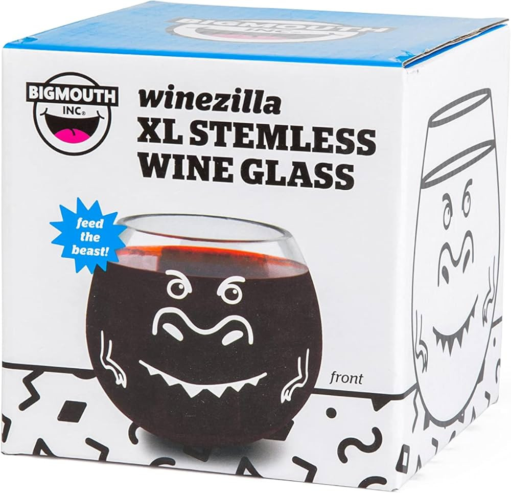BigMouth Inc. WineZilla Stemless Wine Glass – Holds 14oz of Wine to Calm Your Inner Monster –... | Amazon (US)