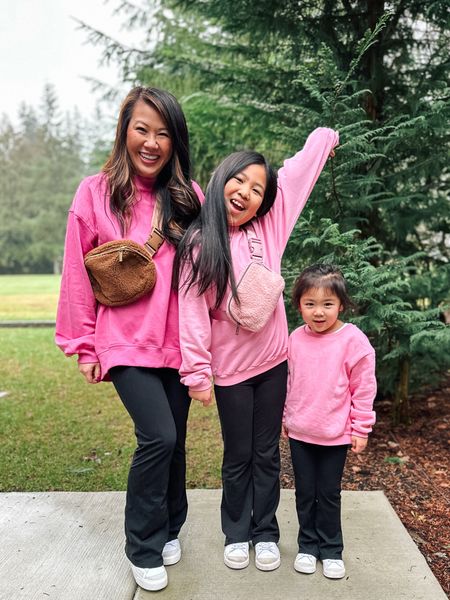 Mama and kids matching oversized sweatshirts and flare pants
Sherpa belt bags


#LTKitbag #LTKkids #LTKfamily