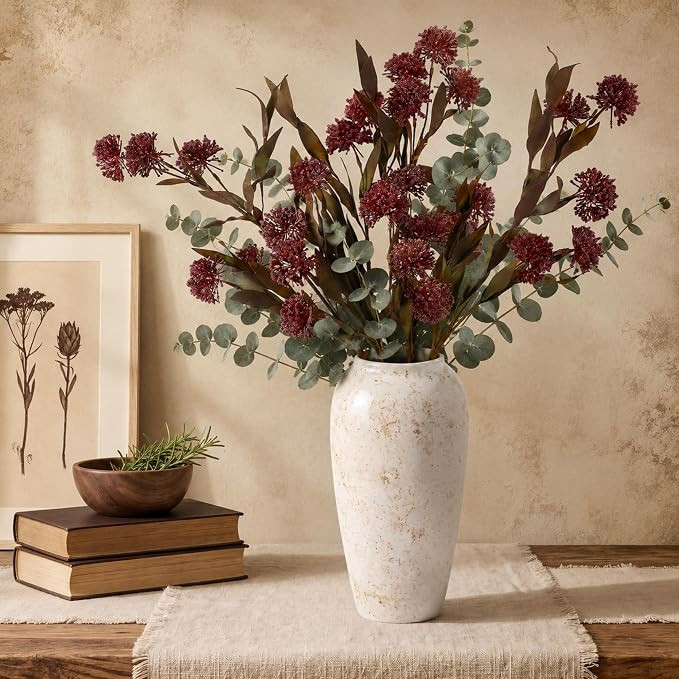 4 Pcs Fall Faux Sedum Stem for Vase 27 Inch Artificial Autumn Flowers Picks Branches for Vase Fak... | Amazon (US)