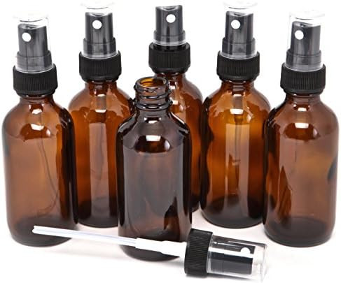 Vivaplex, 6, Amber, 2 oz Glass Bottles, with Black Fine Mist Sprayers | Amazon (US)