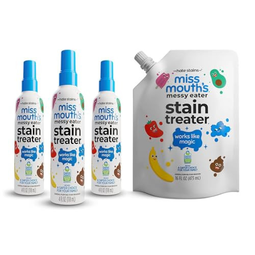 Miss Mouth's Messy Eater Stain Treater Ultimate Refill Bundle - 4oz 3-Pack Spray & 16oz Refill Pouch - Laundry Spot Cleaner for Baby Clothes & Fabric | Amazon (US)