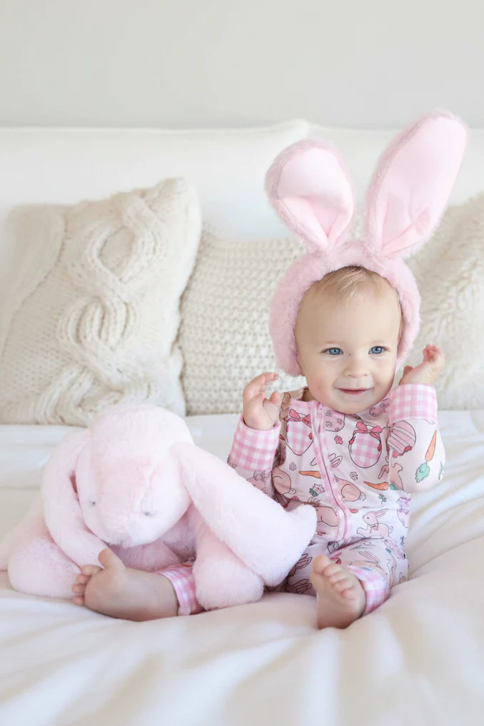 Hoppy Spring Convertible Zip Romper | Pink | Caden Lane