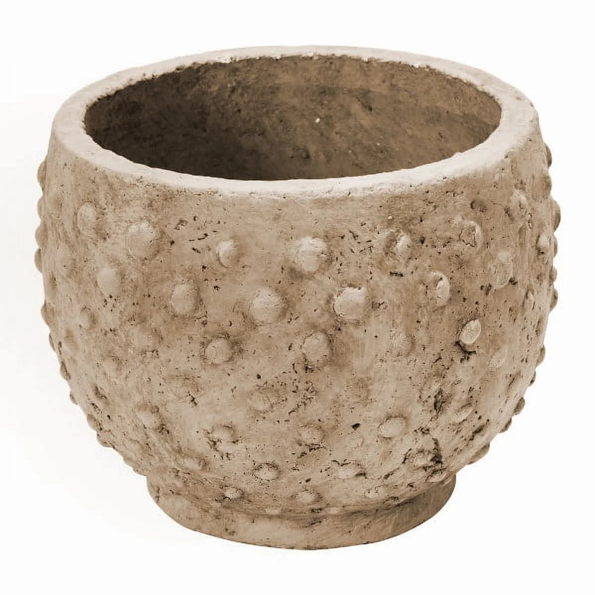 Creative Co-Op Round Sandstone Hobnail Planter with Distressed Finish, Greige | Walmart (US)