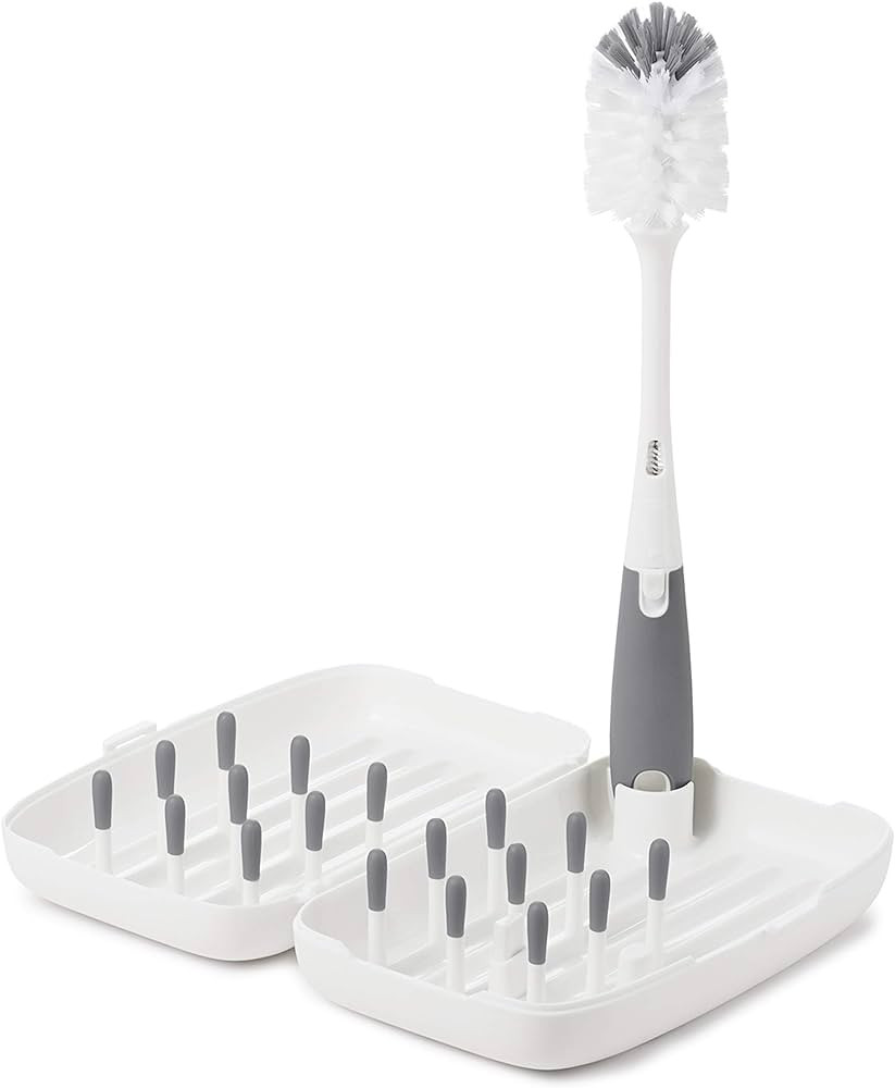 OXO Tot Travel Size Drying Rack with Bottle Brush- Gray | Amazon (US)