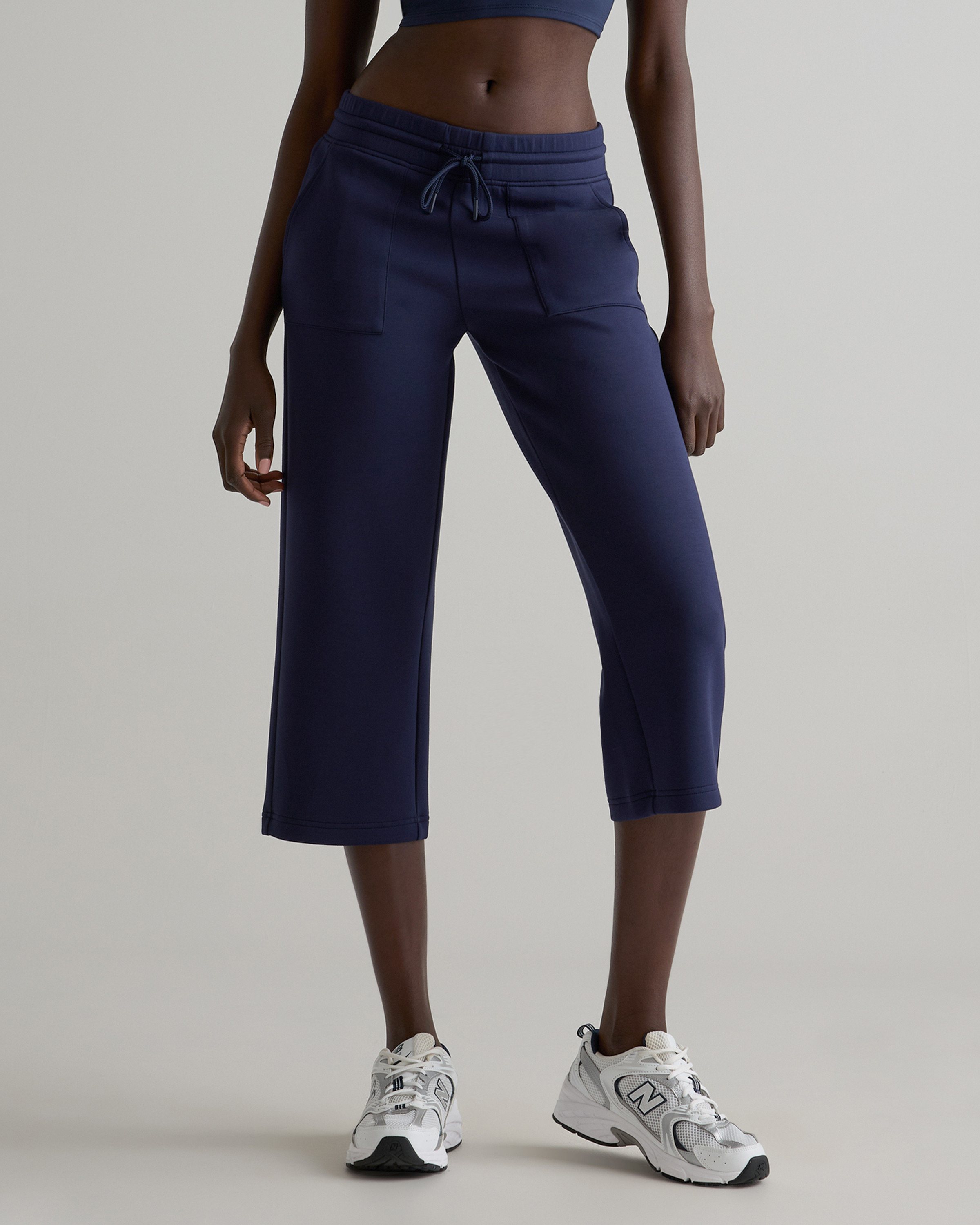 Quince | Women's CloudComfort High-Rise Cropped Sweatpant in Dark Taupe, Size XS, Tencel | Quince