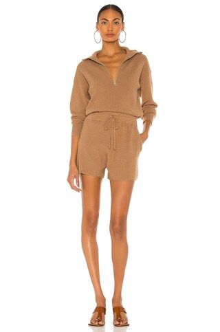 L'Academie Shannon Romper in Brown from Revolve.com | Revolve Clothing (Global)