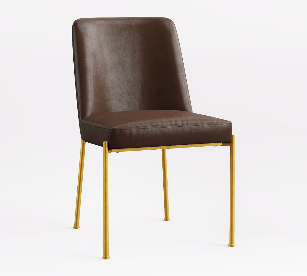 Layton Leather Metal Dining Chair | Pottery Barn (US)