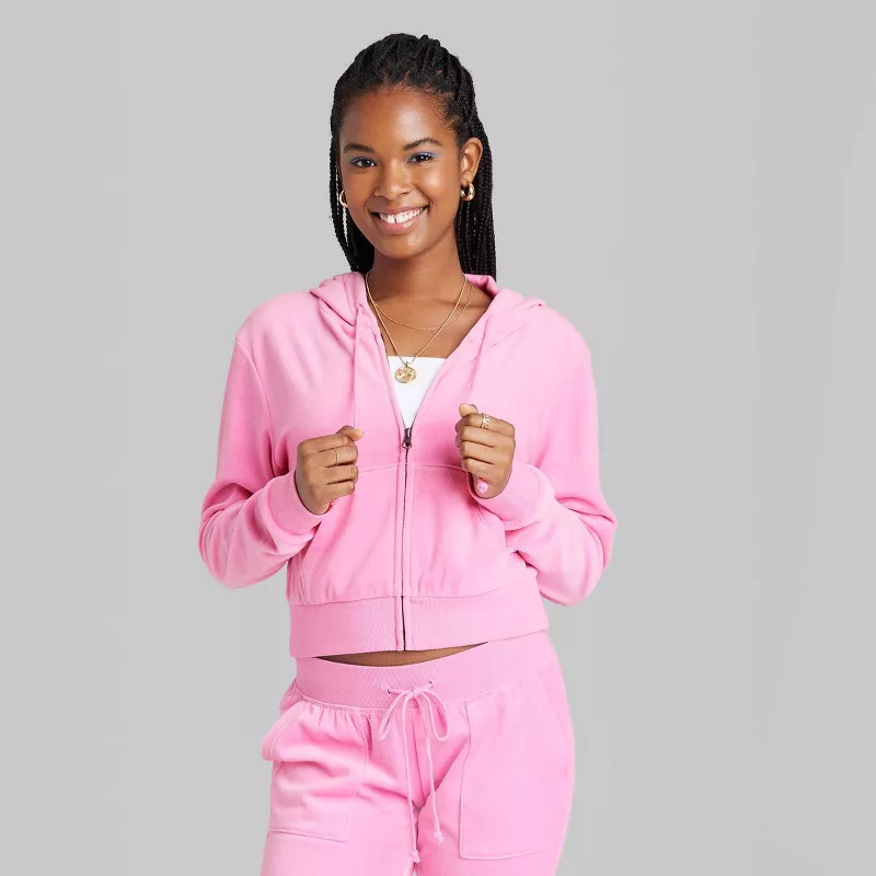 Women's Velour Zip-Up Hoodie - Wild Fable™ | Target