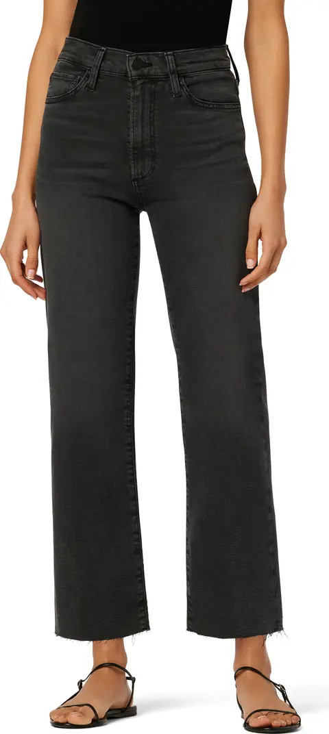 The Blake Raw Hem Crop High Waist Wide Leg Jeans | Nordstrom