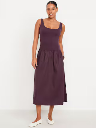 Fit & Flare Sleeveless Midi Dress | Old Navy (US)