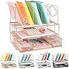 Youbetia Rose Gold Desk organizer, Desk Organizers and Desk Accessories with File Sorters+ Drawer... | Amazon (US)