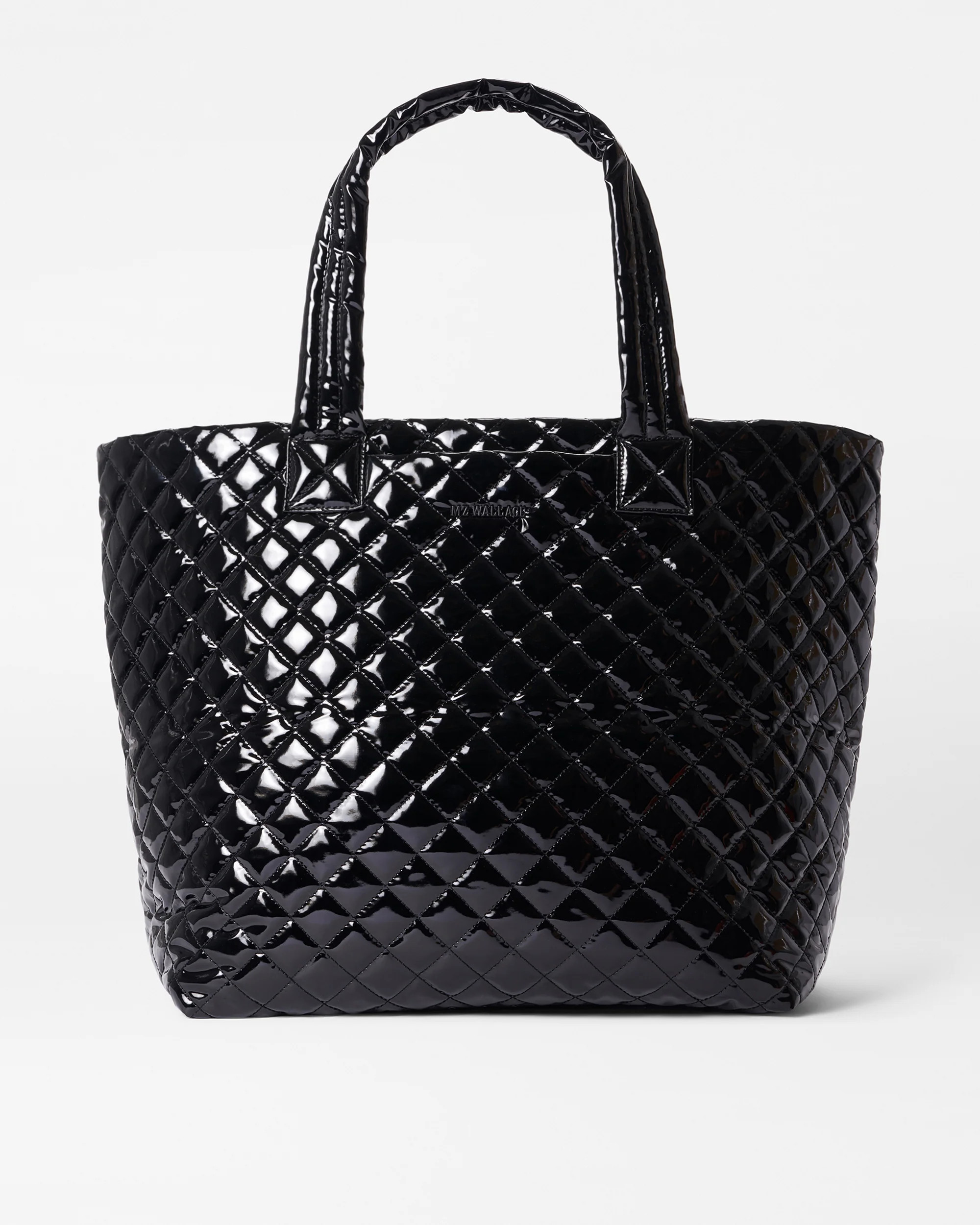 Deluxe Large Metro Quilted Tote Bag in Black Lacquer| MZ Wallace | MZ Wallace