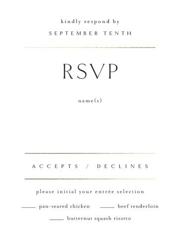 "Sophisticate" - Customizable Foil-pressed Rsvp Cards in White by Kelly Schmidt. | Minted