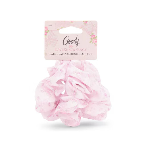Goody x LoveShackFancy Large Satin Scrunchies - Rosa Beaux and English Ivy - 3ct - Pink | Target