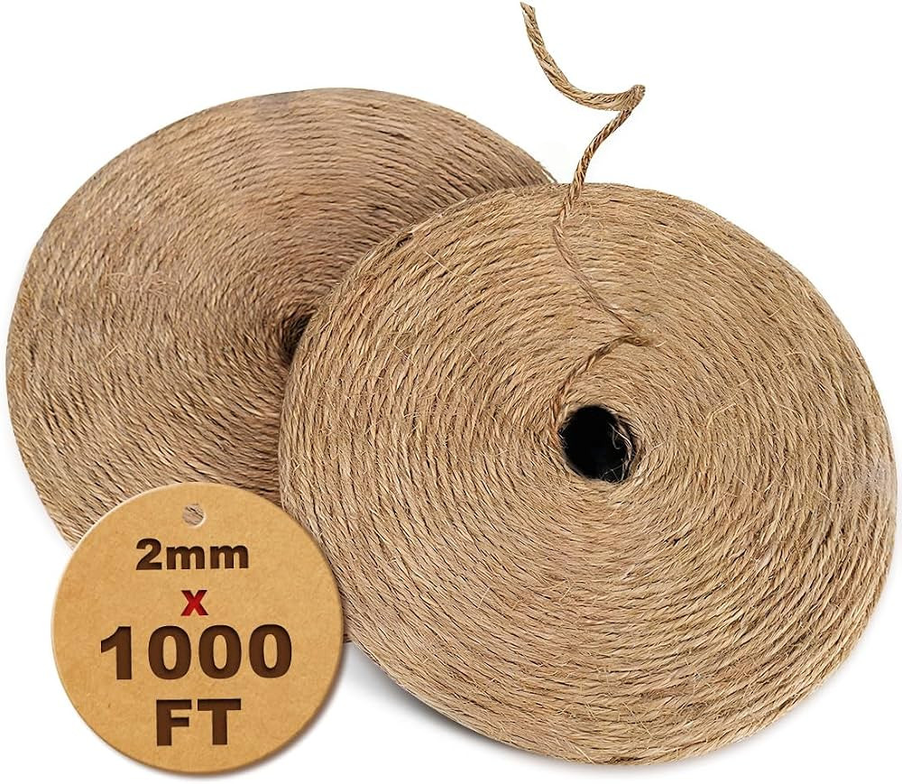 1000FT Natural Jute Twine String Bulk Hemp Rope Cord for Crafts Gardening Gift Wrapping Wedding D... | Amazon (US)