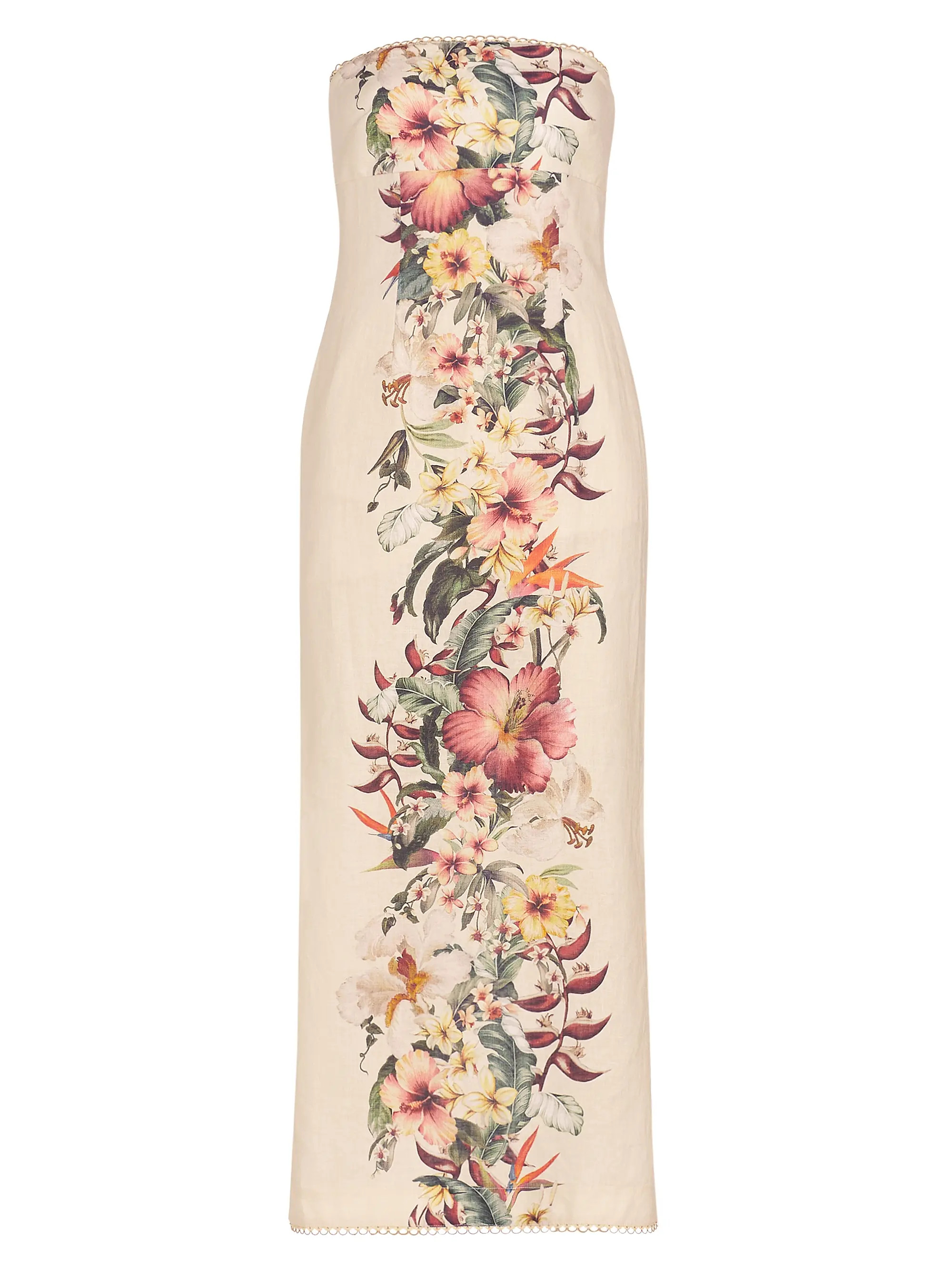 Shop Zimmermann Lexi Floral Linen Column Maxi Dress | Saks Fifth Avenue | Saks Fifth Avenue