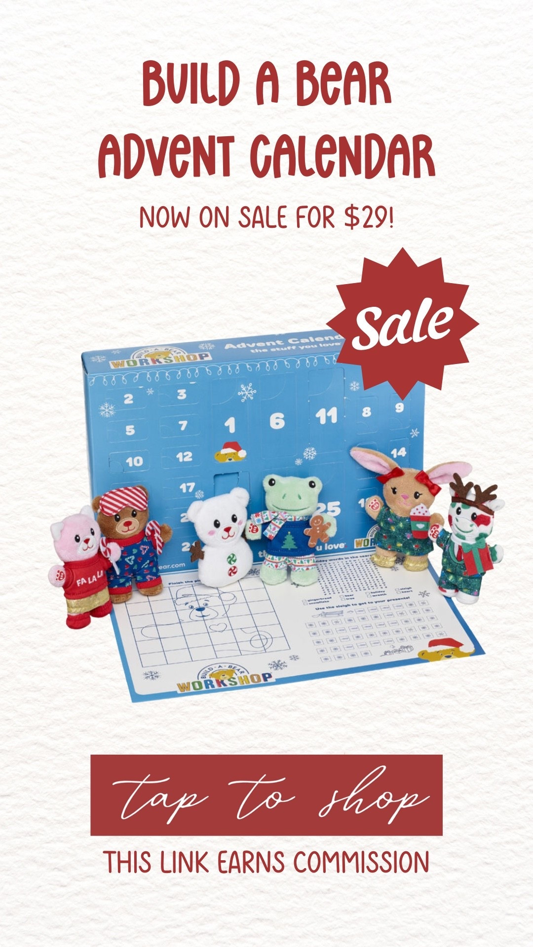 Build-A-Bear advent calendar is now on sale for $29! It’s the perfect way to countdown to Christmas with your kids!

#LTKSeasonal #LTKHoliday #LTKKids
