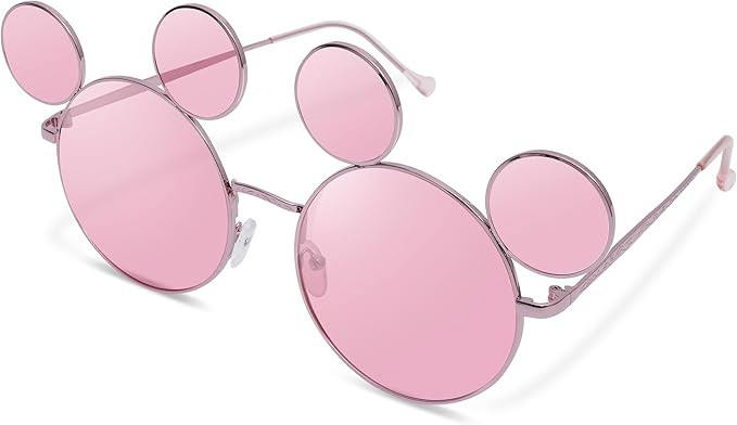 Mouse Ears Sunglasses for Women Men, Black Cartoon Sun Glasses with Case, Theme Park Accessories,... | Amazon (US)