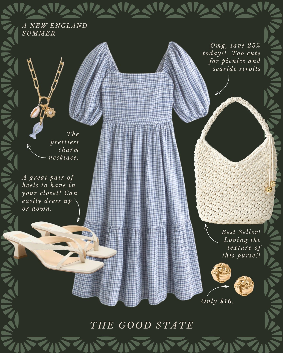 A New England Summer🦞 Save up to 76% today! This collection is for all the girlies living their best life as the summertime sunshine warms their face and the sea breeze blows through their hair. This is for the ones dreaming of evening strolls on Nantucket’s cobblestone roads and endless hydrangeas all around. For the ladies who love all things gingham, a lightweight sweater and all the classic stripes. For the ones who enjoy sailing in Newport, a picnic on the Cape Cod seashore and happy hour in Martha’s Vineyard. This collection is for you🦞 ⚓️ 🧺 

Ootd, outfit idea, style tip, classic style, timeless style striped sweater, quince, J.Crew, J.Crew, factory, target, target fashion, target style, Walmart, Anthropologie, Anthro, Madewell, white dress, spring dress, summer dress, spring fashion, summer fashion, vacation, outfit, Memorial Day sale, Memorial Day, outfit, Fourth of July, outfit, red, white, and blue outfit, gingham dress, quilt dress, organic skin, care, pearl, jewelry, Abercrombie, and Fitch, Tuckernuck, Madewell, H&M, Amazon, Amazon style, farmers market outfit, sissy light hat, dolce vita, women’s shoes, raffia bags, wedding guest dress, graduation dress, wedding guest, Lauren England, the good state

#LTKSaleAlert #LTKStyleTip #LTKFindsUnder50