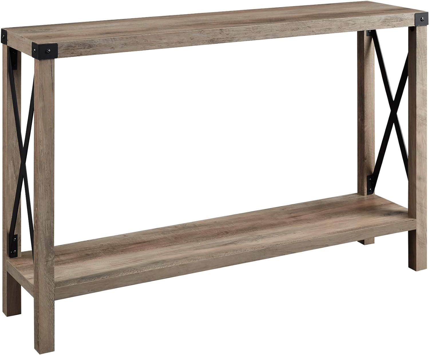 Walker Edison Sedalia Modern Farmhouse Metal X Entry Table, 46 Inch, Grey | Amazon (US)