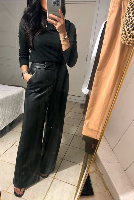 Hey shorties! These faux leather wide-leg trouser pant in “short” is the perfect length with heels. Pair it with this lightweight turtleneck for a simple but chic look. 

#LTKSale #LTKunder100 #LTKstyletip