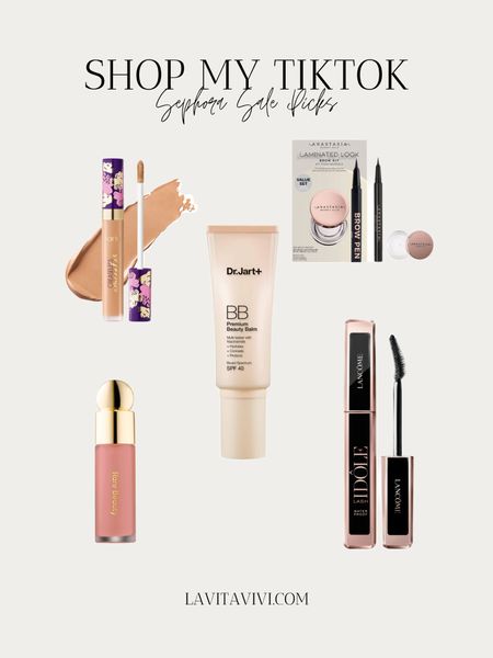 Sephora Sale Picks: Dr. Jart's BB cream, Tarte creaseless concealer, Anastasia brow freeze lamination kit, Lancôme lash idole mascara, Rare Beauty hope liquid blush 

#LTKbeauty #LTKBeautySale #LTKGiftGuide