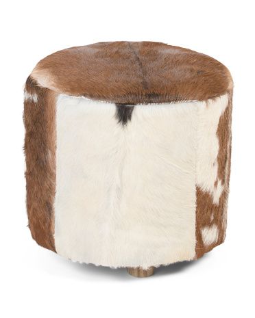 18in Haircalf Ottoman | TJ Maxx