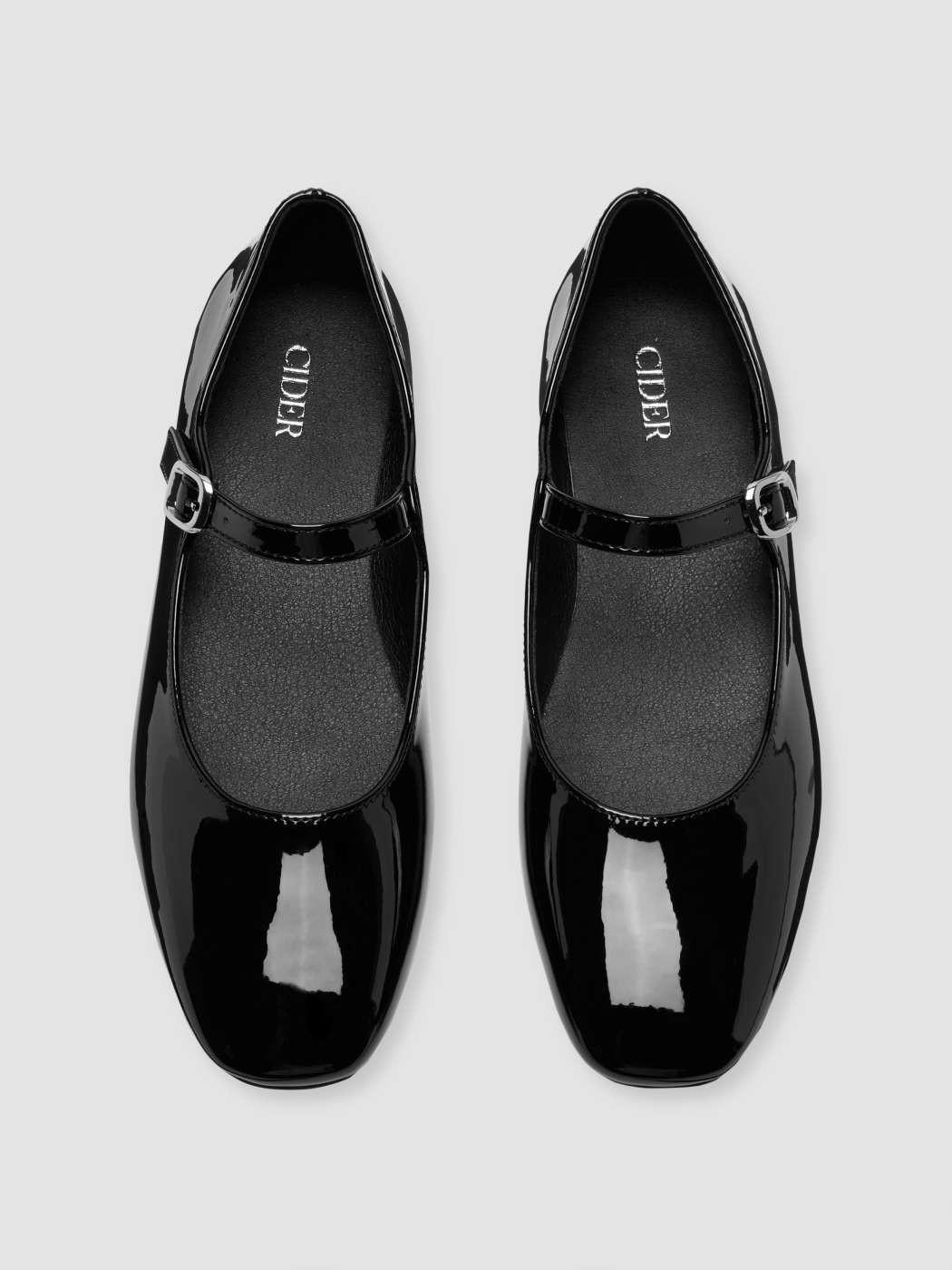 FAUX PATENT LEATHER MARY JANE FLATS | Cider