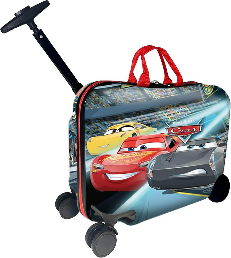 Fast Forward Ride-On 18" Suitcase For Kids/Tow-Along Toddler Carry-On Luggage With Wheels (Cars) | Amazon (US)