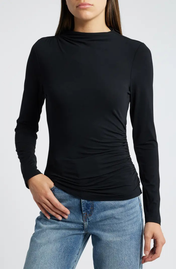 Rails Joelle Ruched Funnel Neck Top | Nordstrom | Nordstrom