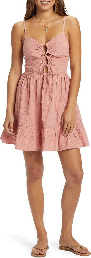 Jasmine Breeze Lace-Up Keyhole Cutout Minidress | Nordstrom