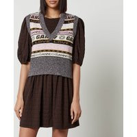 Ganni Graphic Cropped Wool-Blend Vest - S | Coggles (Global)